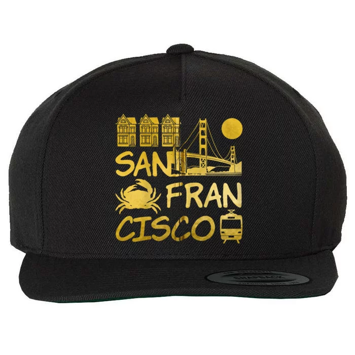 San Francisco California Wool Snapback Cap