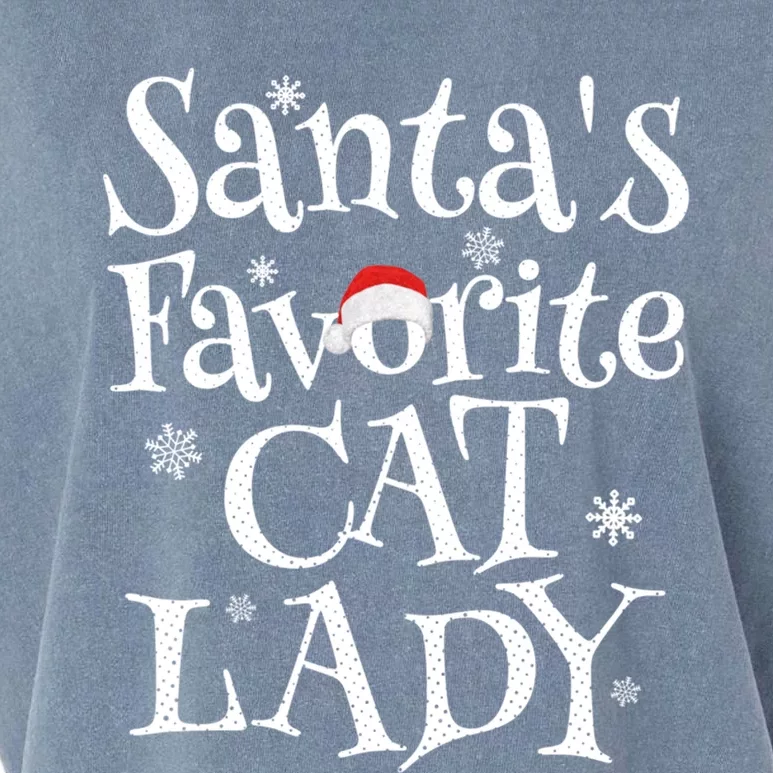 SantaS Favorite Cat Lady Santa Claus Christmas Gift Holiday Meaningful Gift Garment-Dyed Women's Muscle Tee