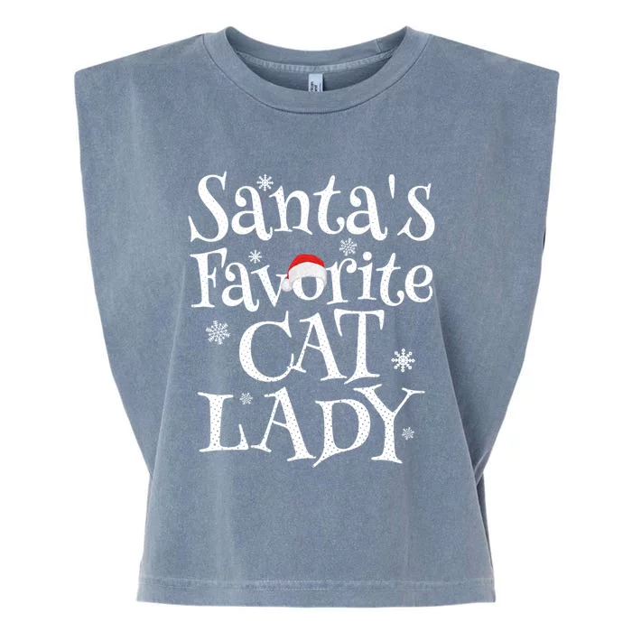 SantaS Favorite Cat Lady Santa Claus Christmas Gift Holiday Meaningful Gift Garment-Dyed Women's Muscle Tee