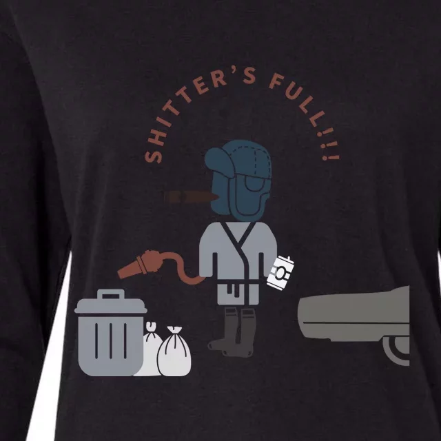 Shitter’s Full!!! Cousin Eddie Womens Cotton Relaxed Long Sleeve T-Shirt