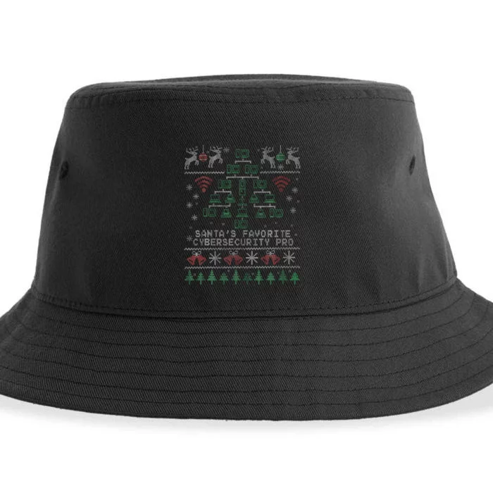 Santa's Favorite Cybersecurity Professional Ugly Christmas Sustainable Bucket Hat