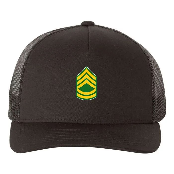 Sergeant First Class Military Badge Yupoong Adult 5-Panel Trucker Hat