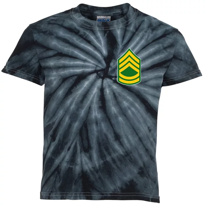 Sergeant First Class Military Badge Kids Tie-Dye T-Shirt