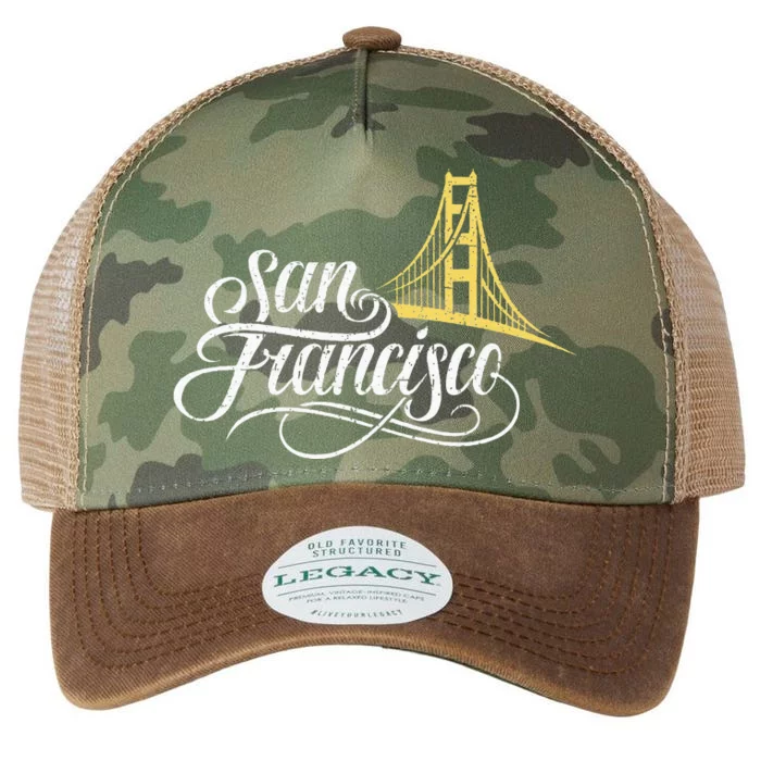 San Francisco California Golden Gate Bridge Vintage Legacy Tie Dye Trucker Hat