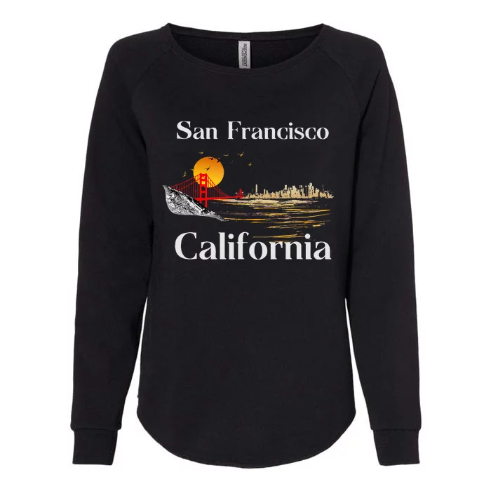 San Francisco California Cityscape Womens California Wash Sweatshirt