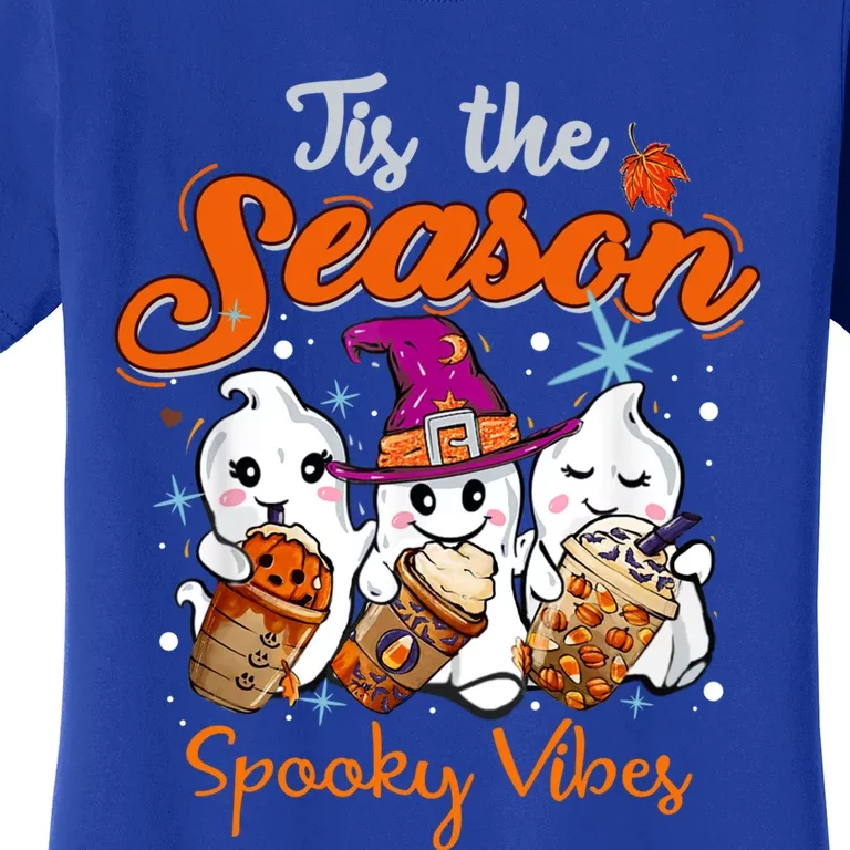 Spooky Fall Coffee Halloween Cute Ghost In Great Gift Women's T-Shirt