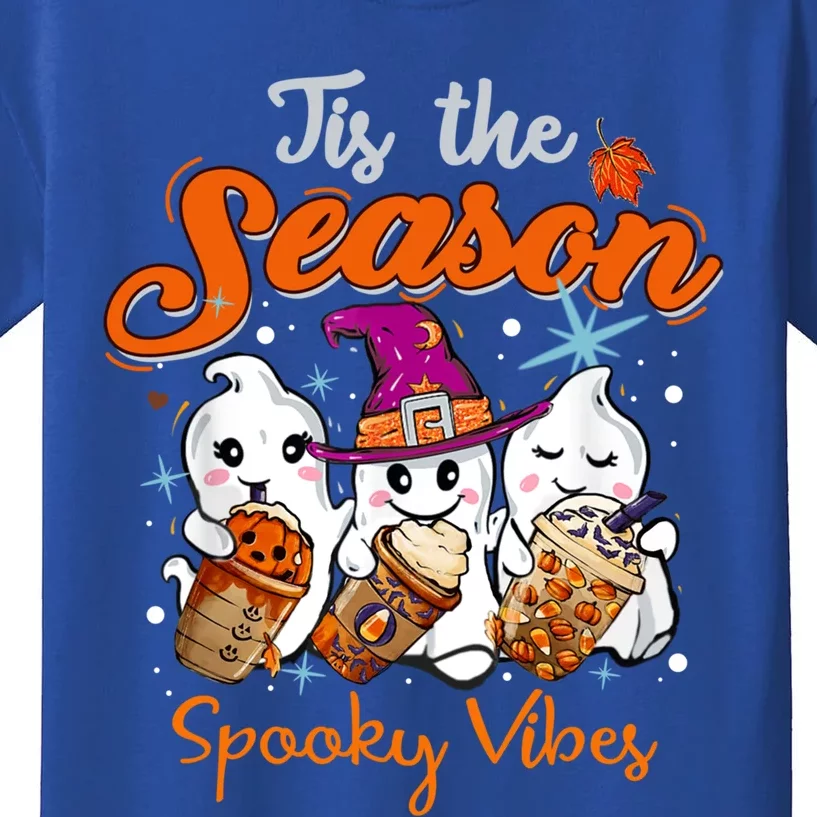 Spooky Fall Coffee Halloween Cute Ghost In Great Gift Kids T-Shirt