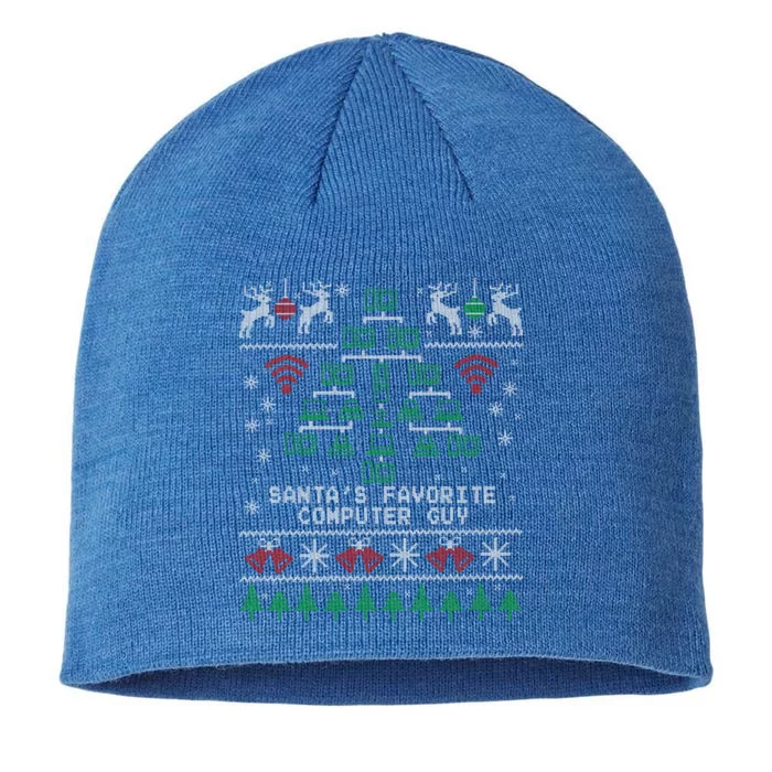 SantaS Favorite Computer Guy Tech Support Ugly Christmas Gift 8 1/2in Sustainable Knit Beanie