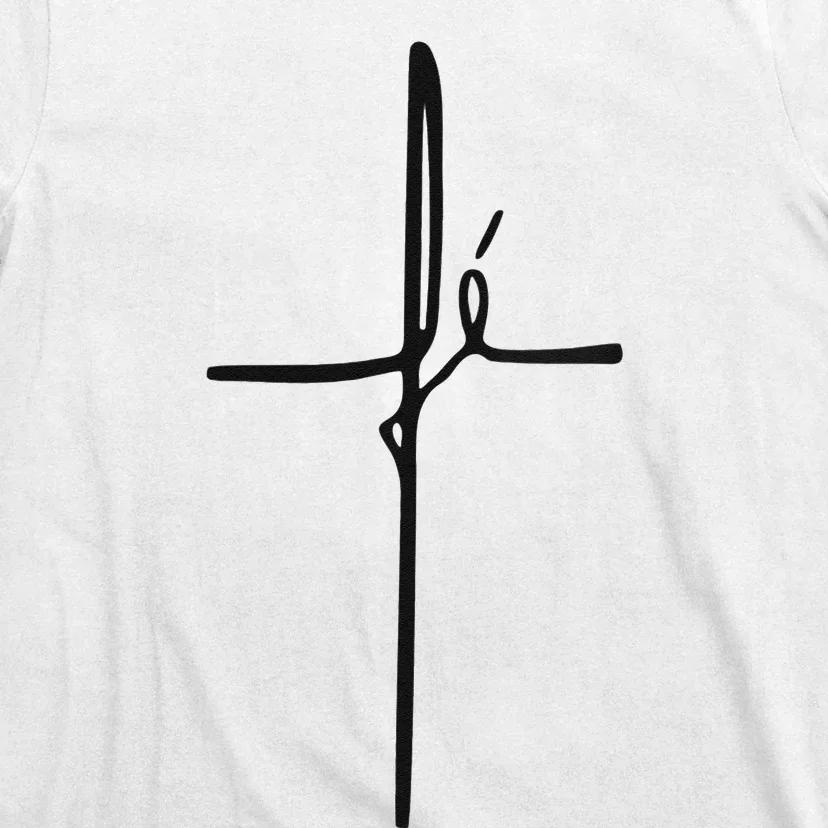 Simple Faith Cross In Portuguese Camiseta Fe T-Shirt