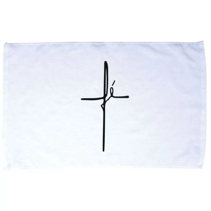 Simple Faith Cross In Portuguese Camiseta Fe Microfiber Hand Towel