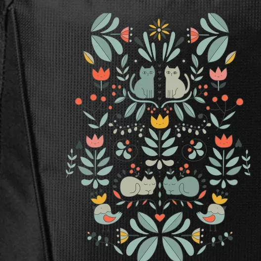 Swedish Folk Cats City Backpack