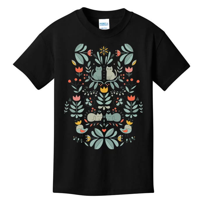 Swedish Folk Cats Kids T-Shirt