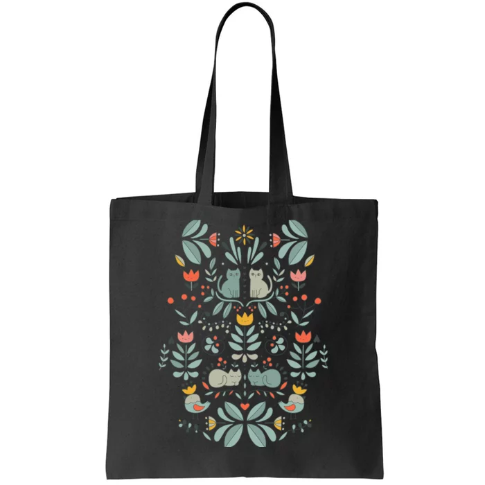 Swedish Folk Cats Tote Bag