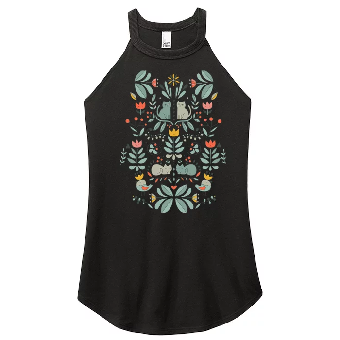 Swedish Folk Cats Women’s Perfect Tri Rocker Tank