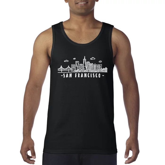 San Francisco California Skyline Tank Top