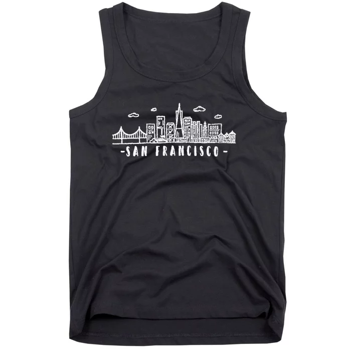 San Francisco California Skyline Tank Top