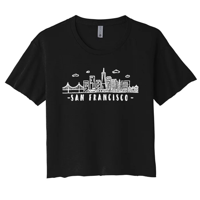 San Francisco California Skyline Women's Crop Top Tee