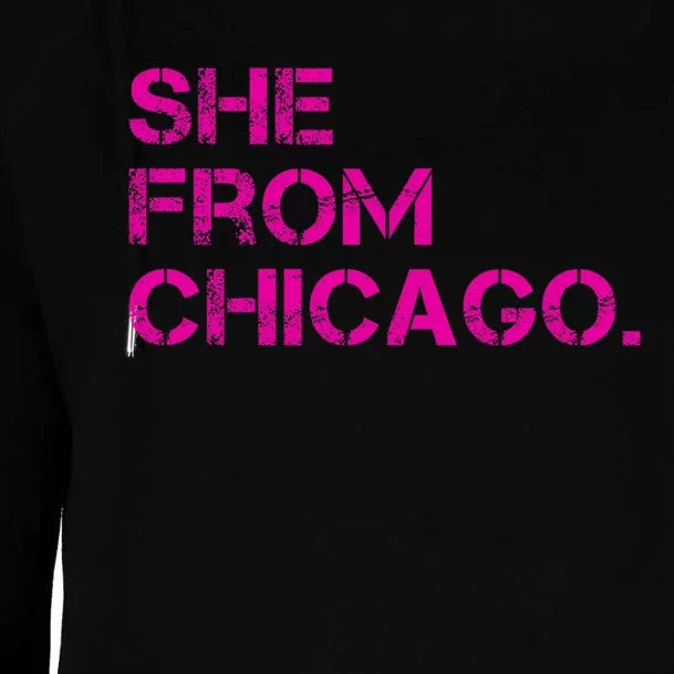 She From Chicago Womens Funnel Neck Pullover Hood