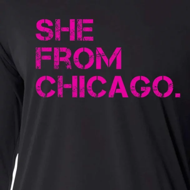 She From Chicago Cooling Performance Long Sleeve Crew