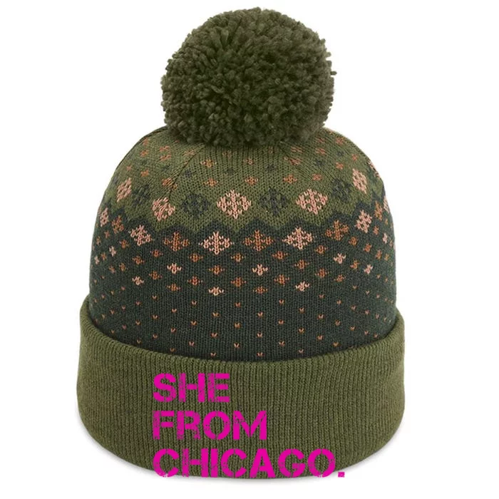 She From Chicago The Baniff Cuffed Pom Beanie