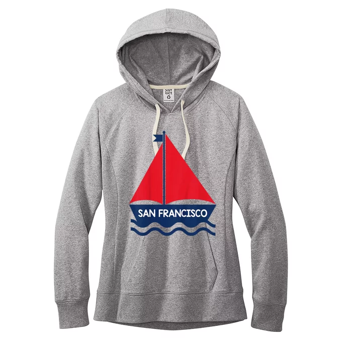 San Francisco California Sailing Boat Souvenir Women's Fleece Hoodie