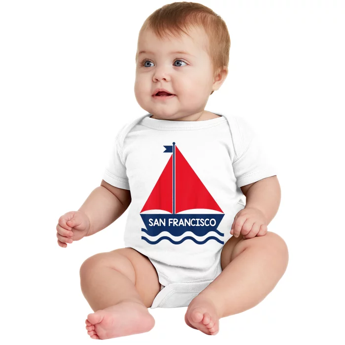 San Francisco California Sailing Boat Souvenir Baby Bodysuit