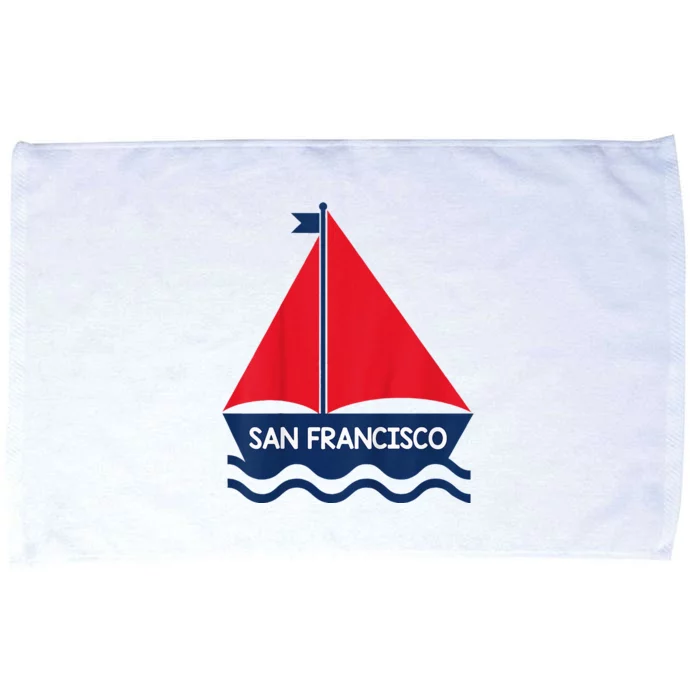 San Francisco California Sailing Boat Souvenir Microfiber Hand Towel