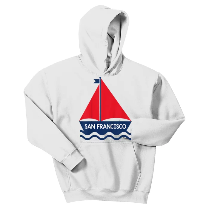 San Francisco California Sailing Boat Souvenir Kids Hoodie