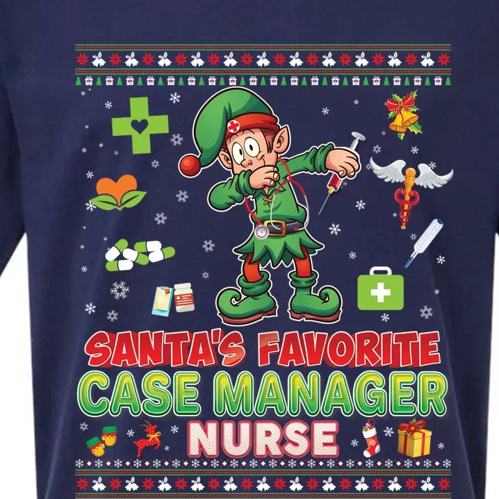 Santas Favorite Case Ager Nurse Dabbing Elf Christmas Gift Sueded Cloud Jersey T-Shirt