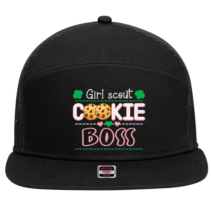 Scout For Cookie Boss Funny Scouting Family Matching 7 Panel Mesh Trucker Snapback Hat