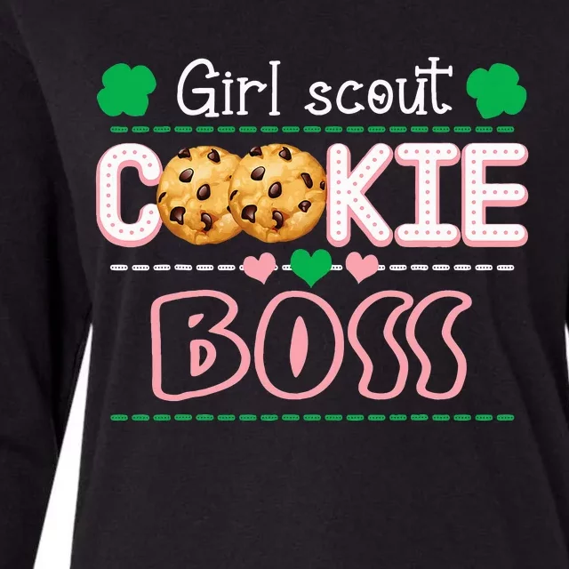 Scout For Cookie Boss Funny Scouting Family Matching Womens Cotton Relaxed Long Sleeve T-Shirt