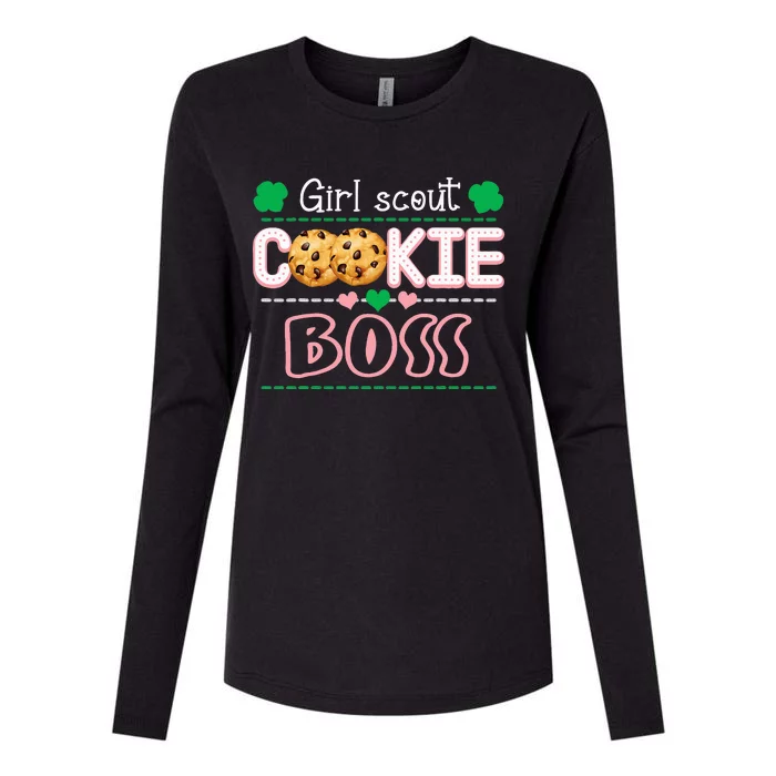 Scout For Cookie Boss Funny Scouting Family Matching Womens Cotton Relaxed Long Sleeve T-Shirt