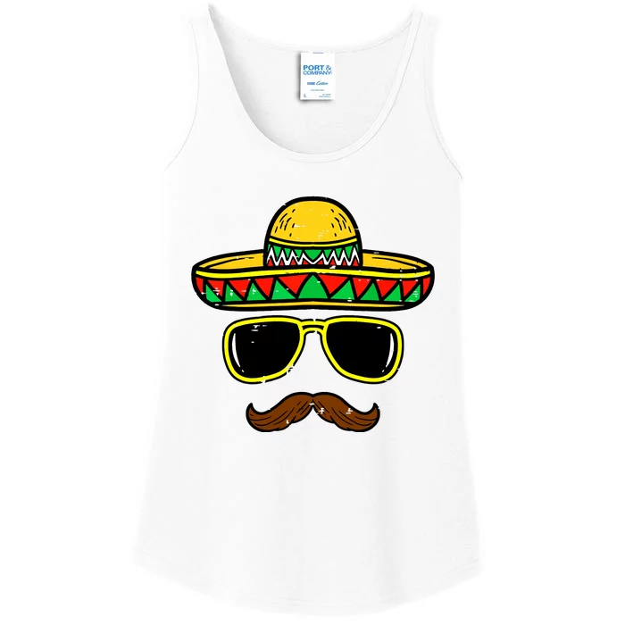 Sombrero Face Cinco De Mayo Mexican Fiesta Party Boy Ladies Essential Tank