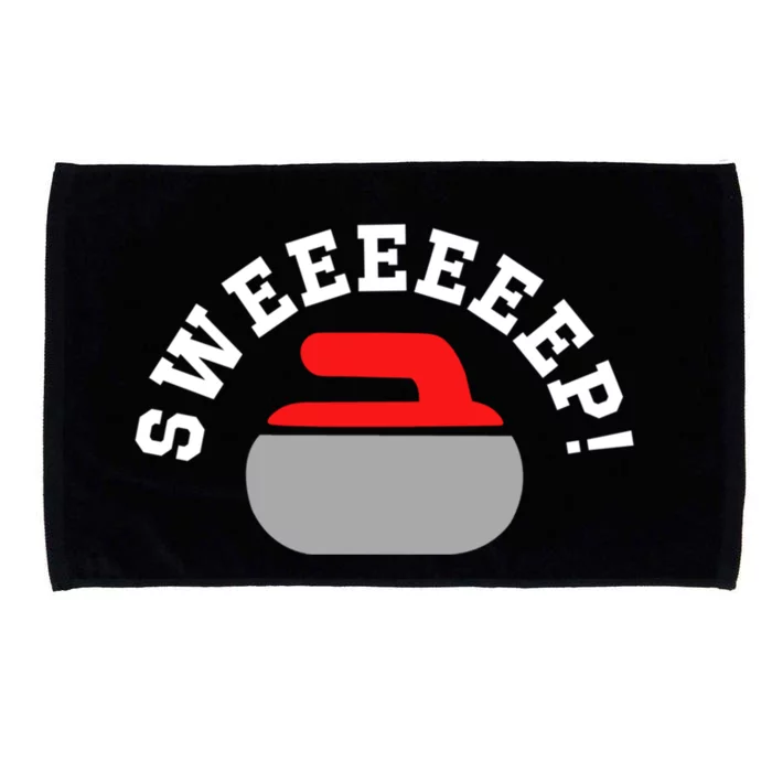 Sweep! Funny Curling Rock Stone Sweep Broom Gift Microfiber Hand Towel