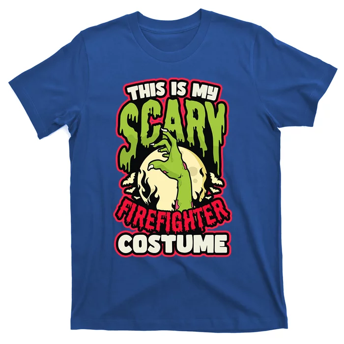 Scary Firefighter Costume Design Halloween Firefighter Cool Gift T-Shirt