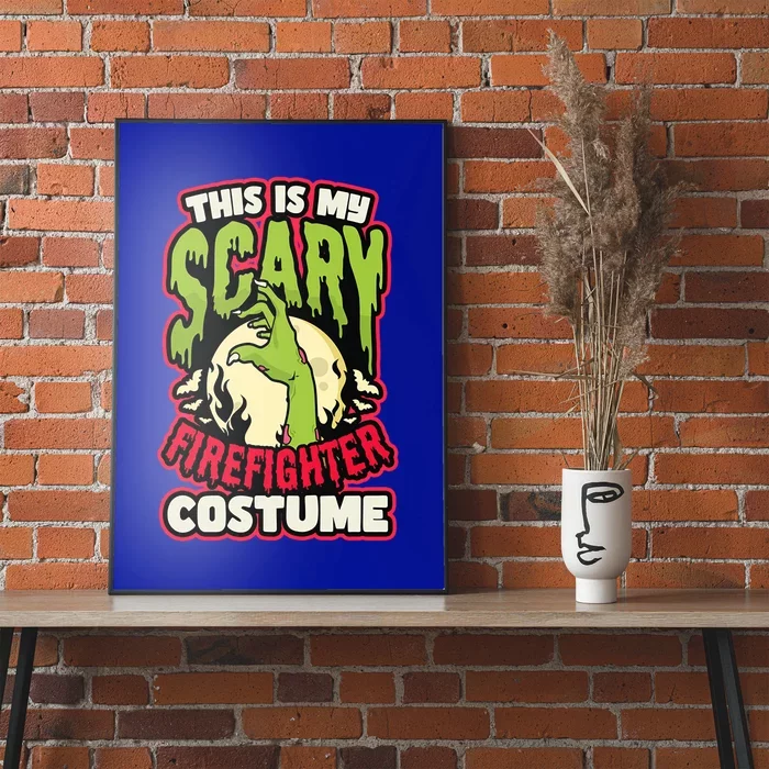 Scary Firefighter Costume Design Halloween Firefighter Cool Gift Poster