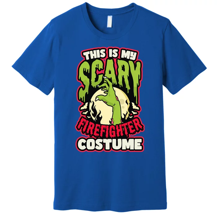 Scary Firefighter Costume Design Halloween Firefighter Cool Gift Premium T-Shirt