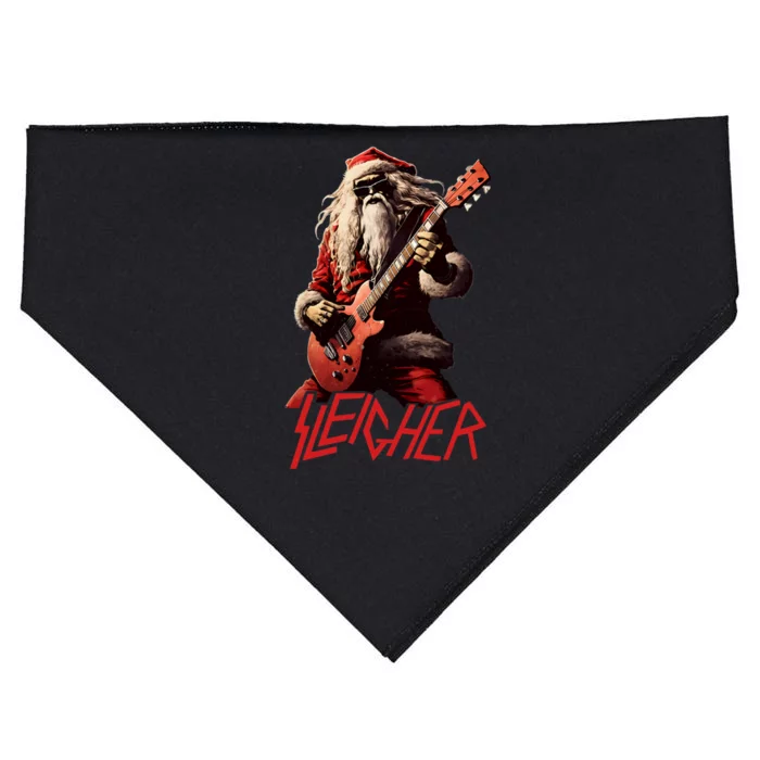 Sleigher Funny Christmas Heavy Metal Music USA-Made Doggie Bandana