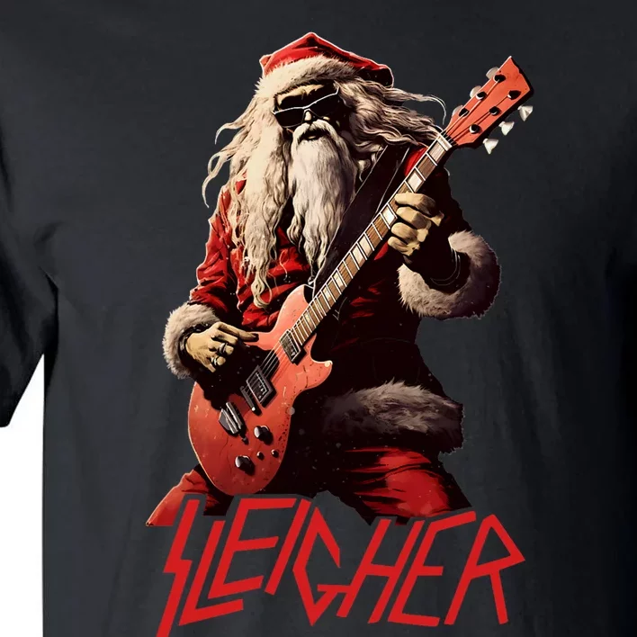 Sleigher Funny Christmas Heavy Metal Music Tall T-Shirt