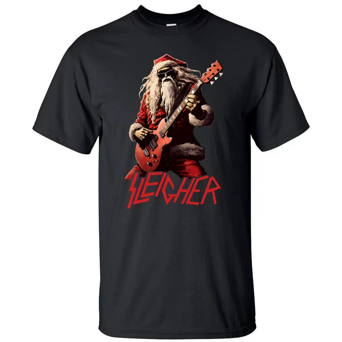 Sleigher Funny Christmas Heavy Metal Music Tall T-Shirt