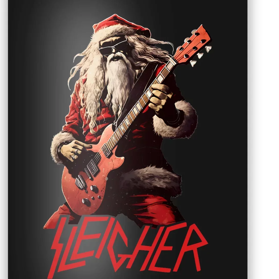 Sleigher Funny Christmas Heavy Metal Music Poster