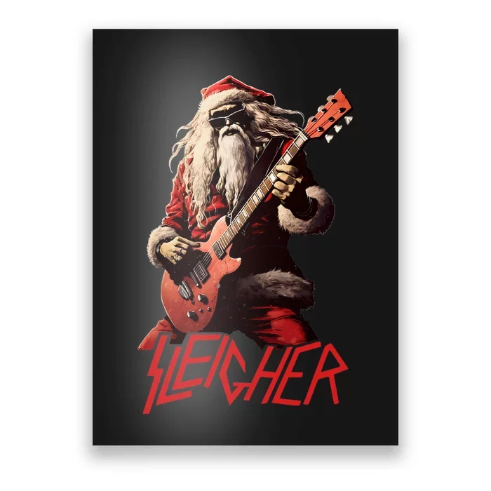 Sleigher Funny Christmas Heavy Metal Music Poster