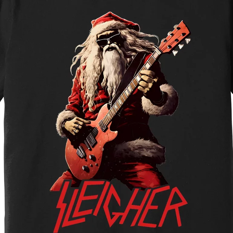 Sleigher Funny Christmas Heavy Metal Music Premium T-Shirt