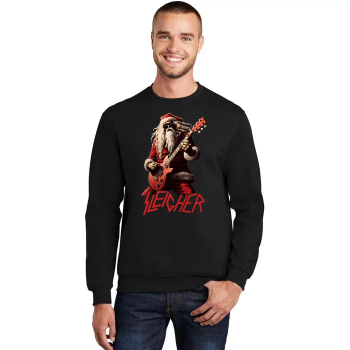 Sleigher Funny Christmas Heavy Metal Music Tall Sweatshirt