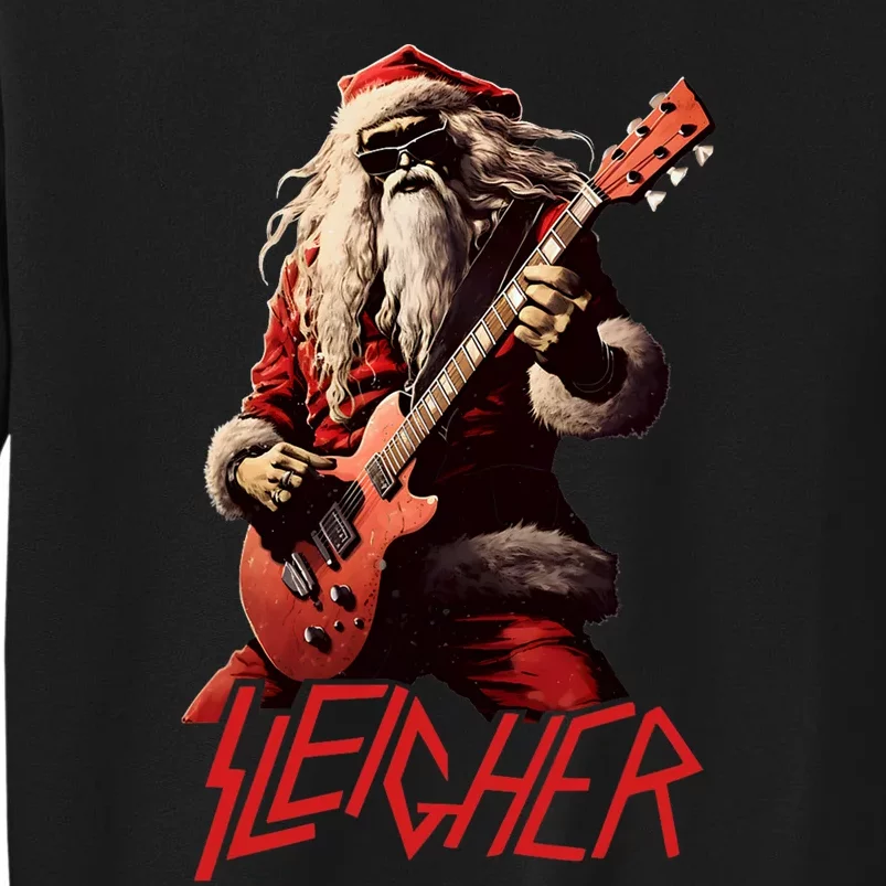 Sleigher Funny Christmas Heavy Metal Music Tall Sweatshirt