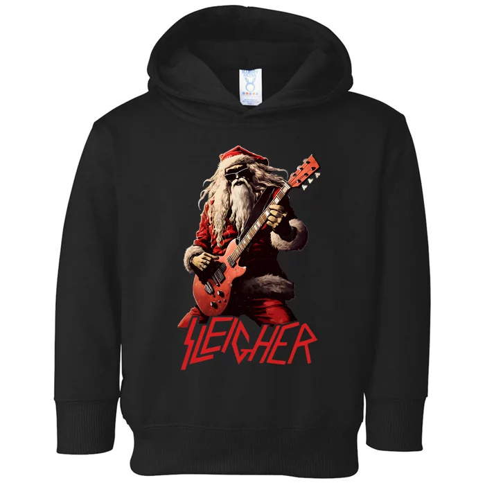 Sleigher Funny Christmas Heavy Metal Music Toddler Hoodie