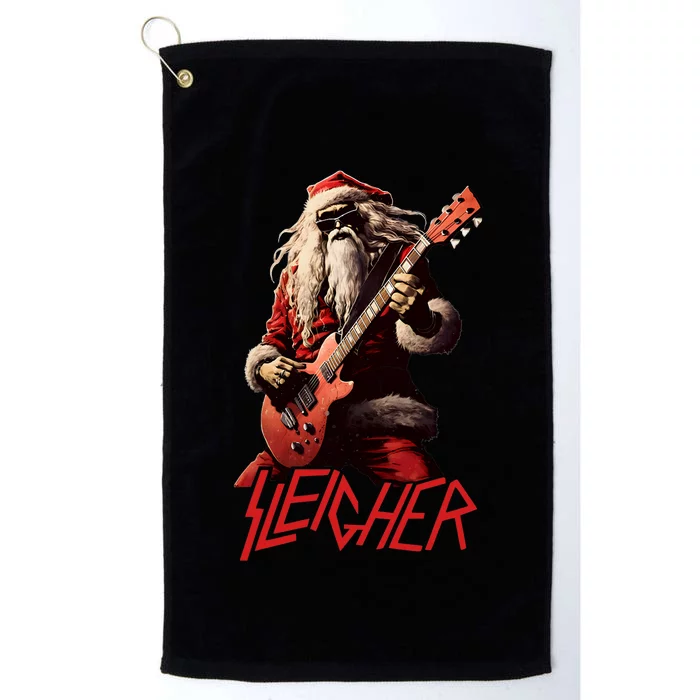 Sleigher Funny Christmas Heavy Metal Music Platinum Collection Golf Towel