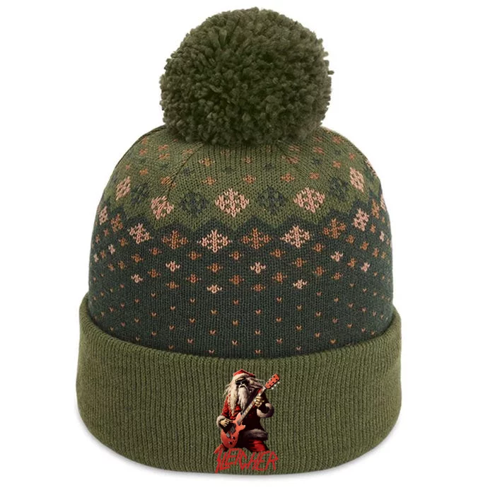 Sleigher Funny Christmas Heavy Metal Music The Baniff Cuffed Pom Beanie