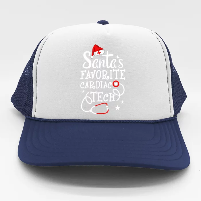 Santa's Favorite Cardiac Tech Christmas Cardiovascular Tech Cool Gift Trucker Hat