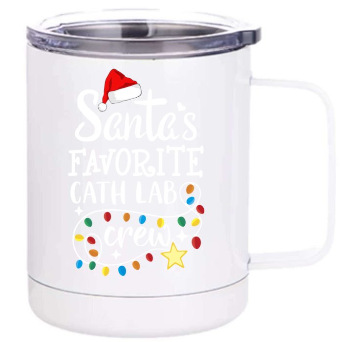 Santa's Favorite Cath Lab Crew Christmas Cath Laboratory Great Gift Front & Back 12oz Stainless Steel Tumbler Cup